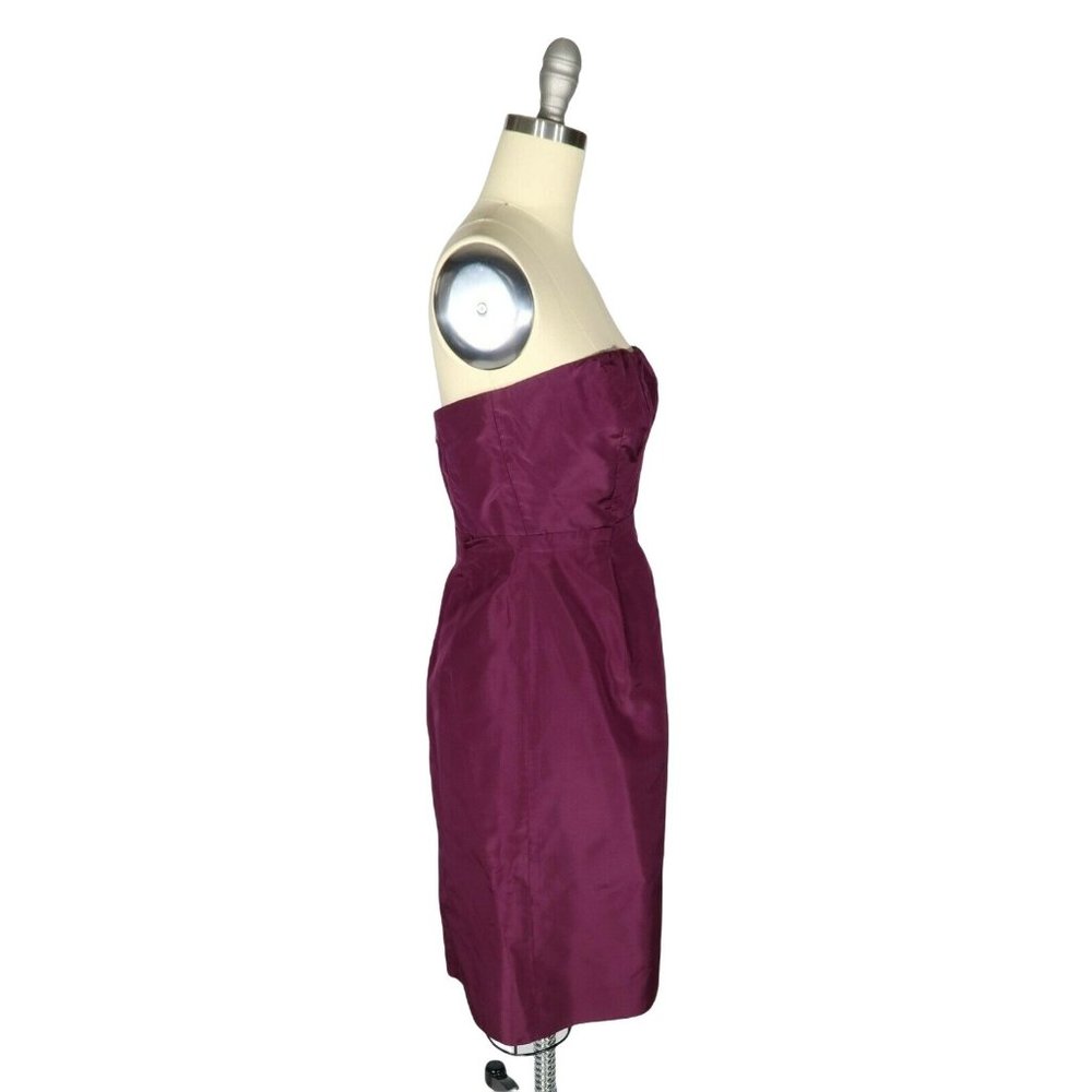 J CREW Size 4 Purple Silk Taffeta Gracen Strapless Formal Bridesmaid Dress - Picture 2 of 4